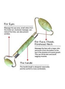 Gnker Jade Roller With Gua Sha Scraping Massager Set Green/Gold