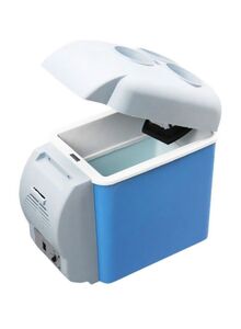 Generic Portable Car Refrigerator With Cup Holder Groove On The Lid 7.5 L 2724681692269 Blue/White