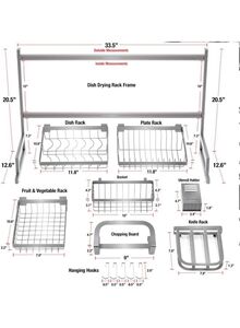 Generic Dish Drying Rack Over Sink Silver