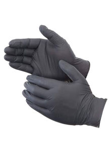 Liberty Glove & Safety Pack Of 100 Nitrile Disposable Gloves Black M