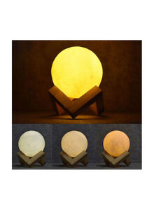 Generic 3D LED Moon Night Table Lamp Yellow/White/Orange 15centimeter