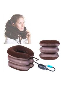 Generic Cervical Neck Traction Inflatable Pillow Combination Brown One Size