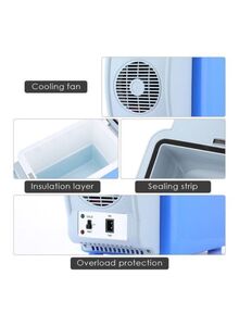 Generic Multi-Function Portable Car Mini Fridge 7.5 L 2724675505919 Blue/White