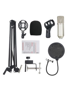 Generic Professional Studio Recording Condenser Microphone Kit Black/Silver