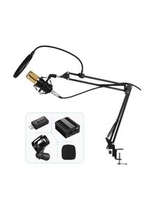 Generic Professional Condenser Microphone Kit With Adjustable Metal Stand