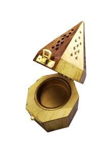 Generic Wooden Classic Pyramid Style Burner Yellow/Brown 18x10.5centimeter