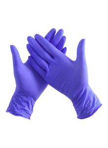 Generic 100-Piece Industrial Rubber Gloves Blue L