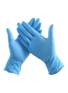 Generic 100-Piece Industrial Rubber Gloves Sky Blue S