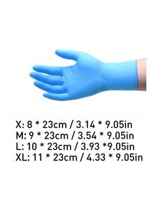 Generic 100-Piece Industrial Rubber Gloves Sky Blue S