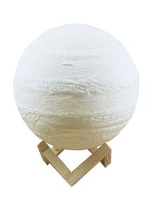 Generic 3D Printed Moon Globe Lamp White/Beige 8centimeter