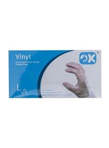Generic Pack Of 80 Vinyl Disposable Gloves Clear L
