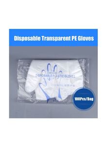Generic 100-Piece Disposable Gloves Clear 15x3x13centimeter