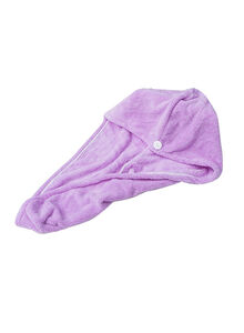Generic Hair Towel Wrap With Button Purple 16x3x12centimeter