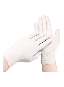 Generic 100-Piece PVC Gloves White 22x6.8x12centimeter