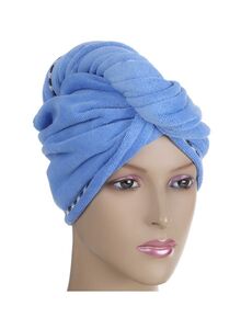 Generic 2-Piece Hair Drying Towel Set Blue 25centimeter