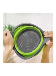 Generic Collapsible Vegetable Storage Basket Grey/Green 22x29centimeter