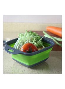 Generic Collapsible Vegetable Storage Basket Grey/Green 22x29centimeter