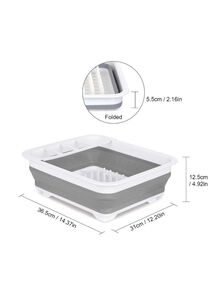 Generic Foldable Bowl Storage Rack White/Grey 37.5centimeter