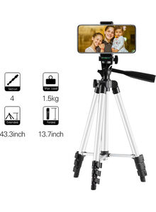 Generic 4-Section Tripod Stand 110cm Silver/Black