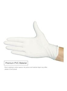 Generic 100-Piece Disposable Latex Hand Gloves White 22x6.80x12centimeter