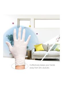 Generic 100-Piece Disposable Latex Hand Gloves White 22x6.80x12centimeter