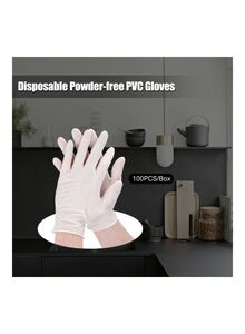 Generic 100-Piece Disposable Latex Hand Gloves White 22x6.80x12centimeter