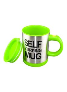 Generic Self Stirring Mug With Lid Green/Silver/Black 3.6x5.4x4.8inch