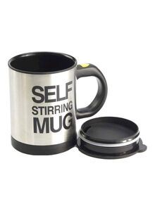 Generic Stainless Steel Self Stirring Coffee Mug Black/Silver 16x8.3x6.4centimeter