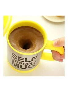 Generic Stainless Steel Self Stirring Coffee Mug Yellow/Silver 9.6 x 14.2 x 12.4centimeter