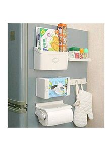 YupFun 5-In-1 Magnetic Storage Rack Off White 3.3x10.6x10.4inch