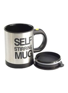 Generic Electric Self Stirring Coffee Mug Silver/Black 3.6x5.4x5inch
