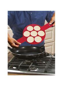Generic Silicone Flip Pancake Pan Mould Red 3.8x11.5x5inch