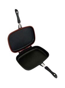 Generic Non Stick Double Sided Grill Pan Black/Red 40centimeter