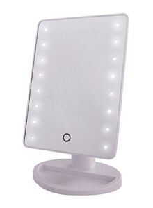 Generic LED Light Makeup Countertop Vanity Mirror White 14 x 8 x 5inch