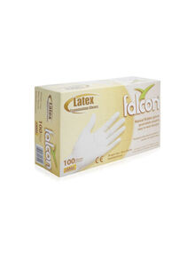 falcon 100-Piece Disposable Gloves White 20centimeter