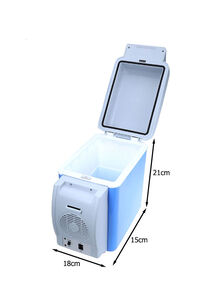 Generic Portable Car Refrigerator With Strap And Charger 7.5 L K7085-1 Grey/Blue/White