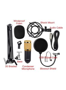 Generic Condenser Microphone With Accessories Set BM-800 Black/Gold