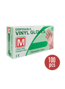 Generic 100 Piece Disposable Vinyl Gloves Medium Clear