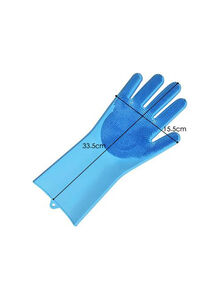 SAPU Pair Of Scrubber Gloves Blue 33.5x15.5cm