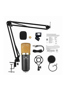 Generic 5-Piece Studio Recording Condenser Microphone Kit  Black/Gold