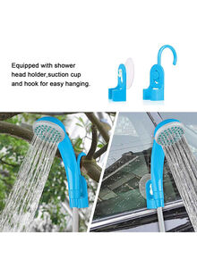 Generic Portable 12V Electric Outdoor Handheld Shower with Pump for Car Washing Camping Hiking Flowering Garden Plants Watering 25x16x10cm