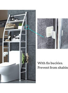 NuSense Metal Toilet Shelf White 44X166X25cm