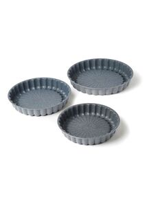 DESSINI 3-Piece Granite Cake Pan Set Grey 32.4 x 30.6 x 10.6cm