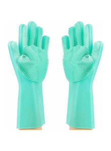 Generic Silicone Dishwashing Gloves Green One Size