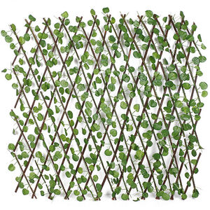 Generic Simulation Telescopic Outdoor Garden Fence Wall Guardrail Decorative Leaves Blocking Plant Green 43.00x2.00x20.00cm