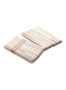 Generic 50-Piece Disposable Wax Applicator Sticks Beige 11.5x1cm