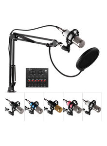 Generic Professional Condenser Microphone Kit With External Sound Card Multicolor