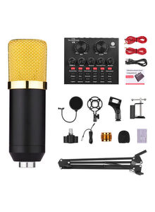 Generic Professional Condenser Microphone Kit With External Sound Card Multicolor