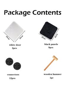 Generic 3-Modular Detachable Storage Cabinet Black/White 39x37x111cm