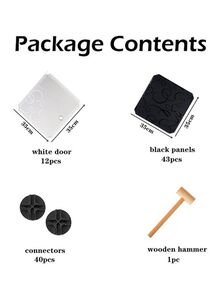 Generic 12-Modular Detachable Storage Cabinet Black/White 111x37x147cm